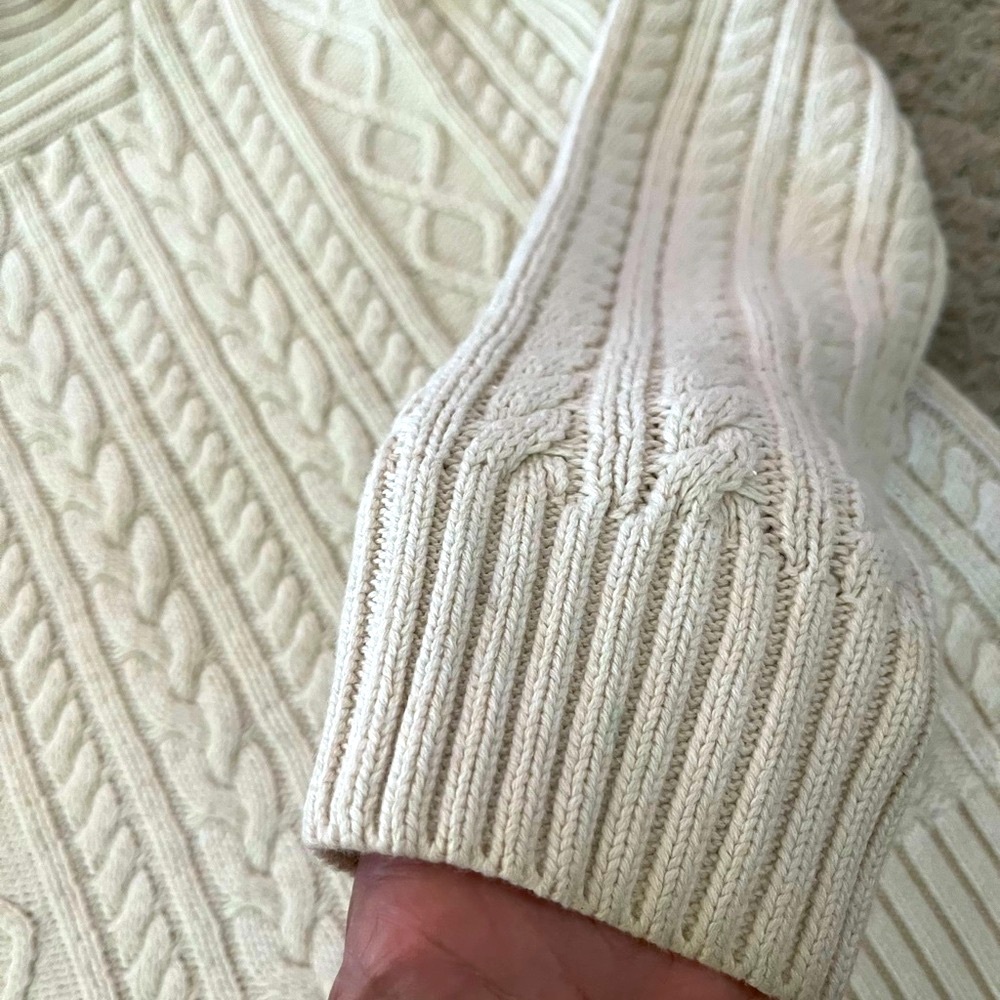 Croft & Barrow collared cable knit sweater. Cream. Size S. - Picture 9 of 11